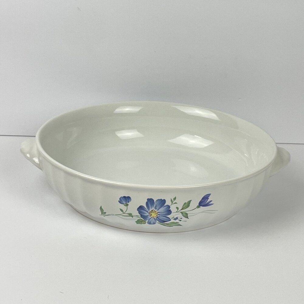 Mikasa Rotunda Maxima Round Baker - Blue Floral Ribbed